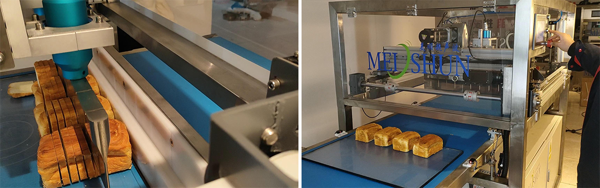 Tailor made ultrasonic bread slicing line